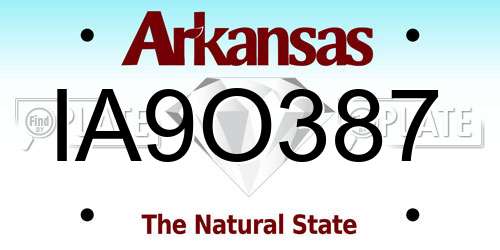 IA9O387 Arkansas License Plate