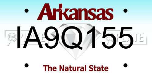 IA9Q155 Arkansas License Plate