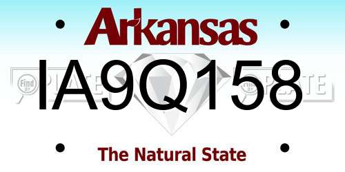 IA9Q158 Arkansas License Plate