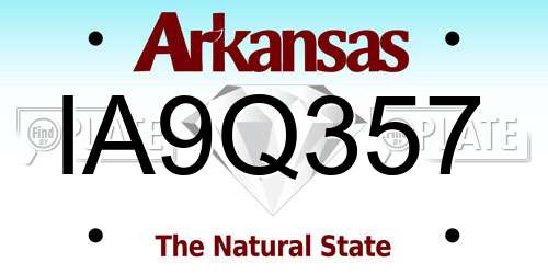 IA9Q357 Arkansas License Plate