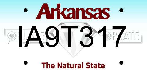 IA9T317 Arkansas License Plate