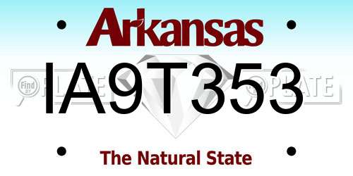 IA9T353 Arkansas License Plate