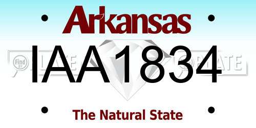 IAA1834 Arkansas License Plate