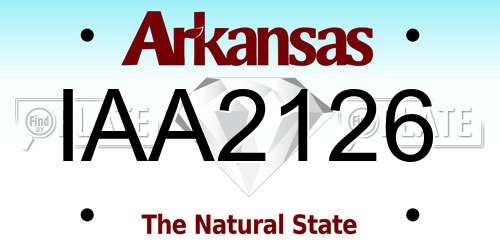 IAA2126 Arkansas License Plate