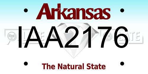 IAA2176 Arkansas License Plate