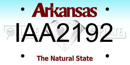 IAA2192 Arkansas License Plate