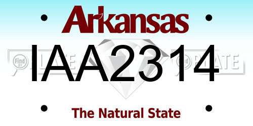 IAA2314 Arkansas License Plate