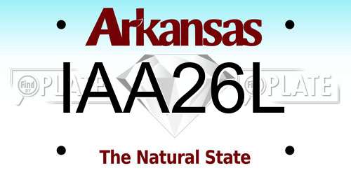 IAA26L Arkansas License Plate