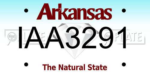 IAA3291 Arkansas License Plate