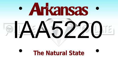 IAA5220 Arkansas License Plate
