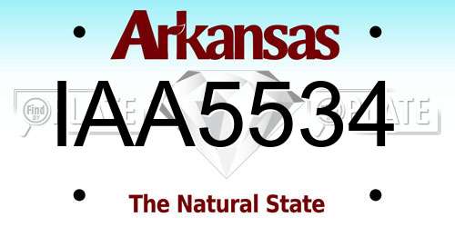 IAA5534 Arkansas License Plate