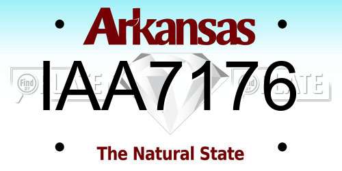 IAA7176 Arkansas License Plate