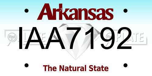 IAA7192 Arkansas License Plate