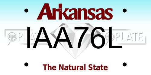 IAA76L Arkansas License Plate