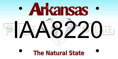 IAA8220 Arkansas License Plate
