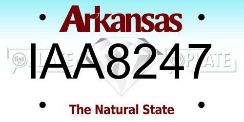 IAA8247 Arkansas License Plate