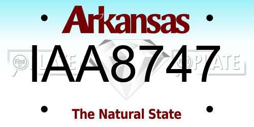 IAA8747 Arkansas License Plate