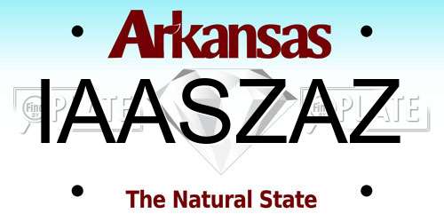 IAASZAZ Arkansas License Plate