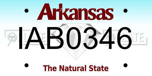 IAB0346 Arkansas License Plate