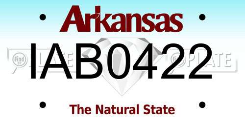 IAB0422 Arkansas License Plate