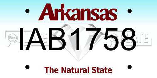 IAB1758 Arkansas License Plate