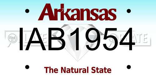 IAB1954 Arkansas License Plate