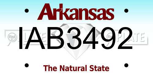 IAB3492 Arkansas License Plate