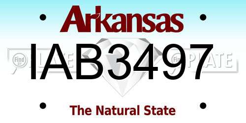 IAB3497 Arkansas License Plate