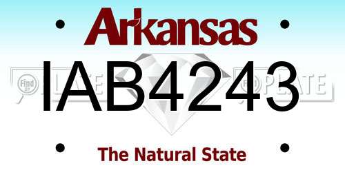 IAB4243 Arkansas License Plate