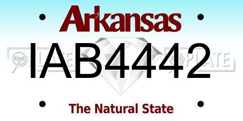 IAB4442 Arkansas License Plate