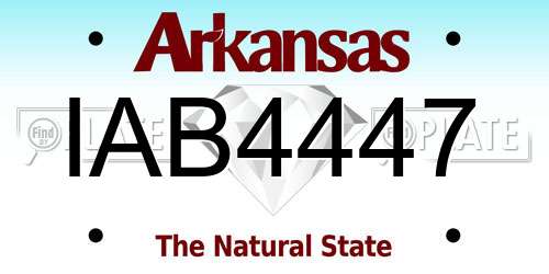 IAB4447 Arkansas License Plate