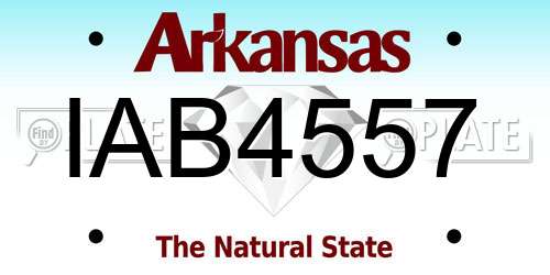 IAB4557 Arkansas License Plate