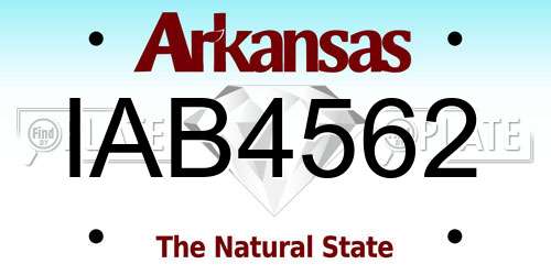 IAB4562 Arkansas License Plate