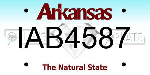 IAB4587 Arkansas License Plate