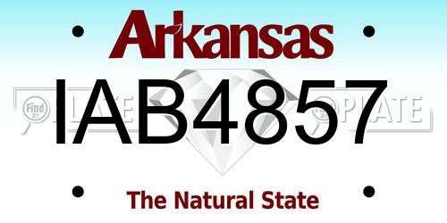 IAB4857 Arkansas License Plate
