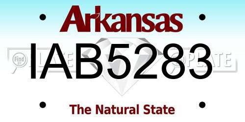 IAB5283 Arkansas License Plate
