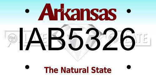 IAB5326 Arkansas License Plate