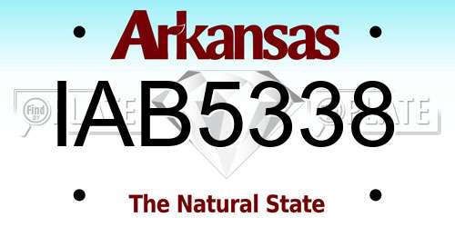 IAB5338 Arkansas License Plate