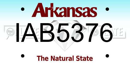 IAB5376 Arkansas License Plate