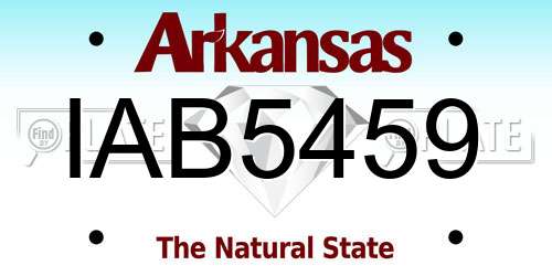 IAB5459 Arkansas License Plate