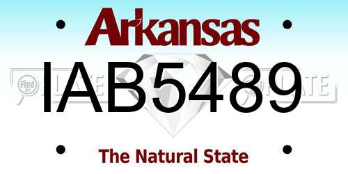 IAB5489 Arkansas License Plate
