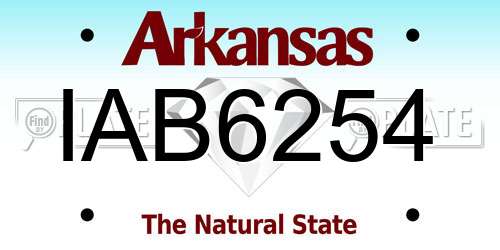 IAB6254 Arkansas License Plate