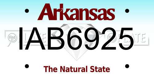 IAB6925 Arkansas License Plate
