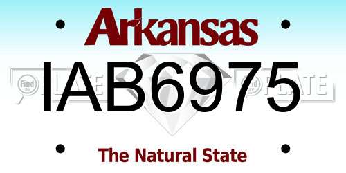 IAB6975 Arkansas License Plate