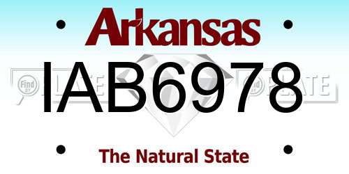 IAB6978 Arkansas License Plate