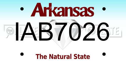 IAB7026 Arkansas License Plate