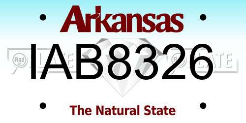 IAB8326 Arkansas License Plate