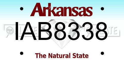 IAB8338 Arkansas License Plate