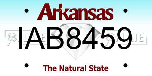 IAB8459 Arkansas License Plate
