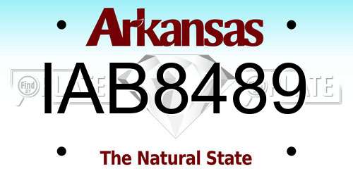IAB8489 Arkansas License Plate